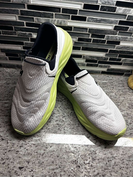 Hoka Other - Hoka Men's Ora Recovery 2 Slip-On Athletic Shoes - White w/ Neon Yellow Size 13